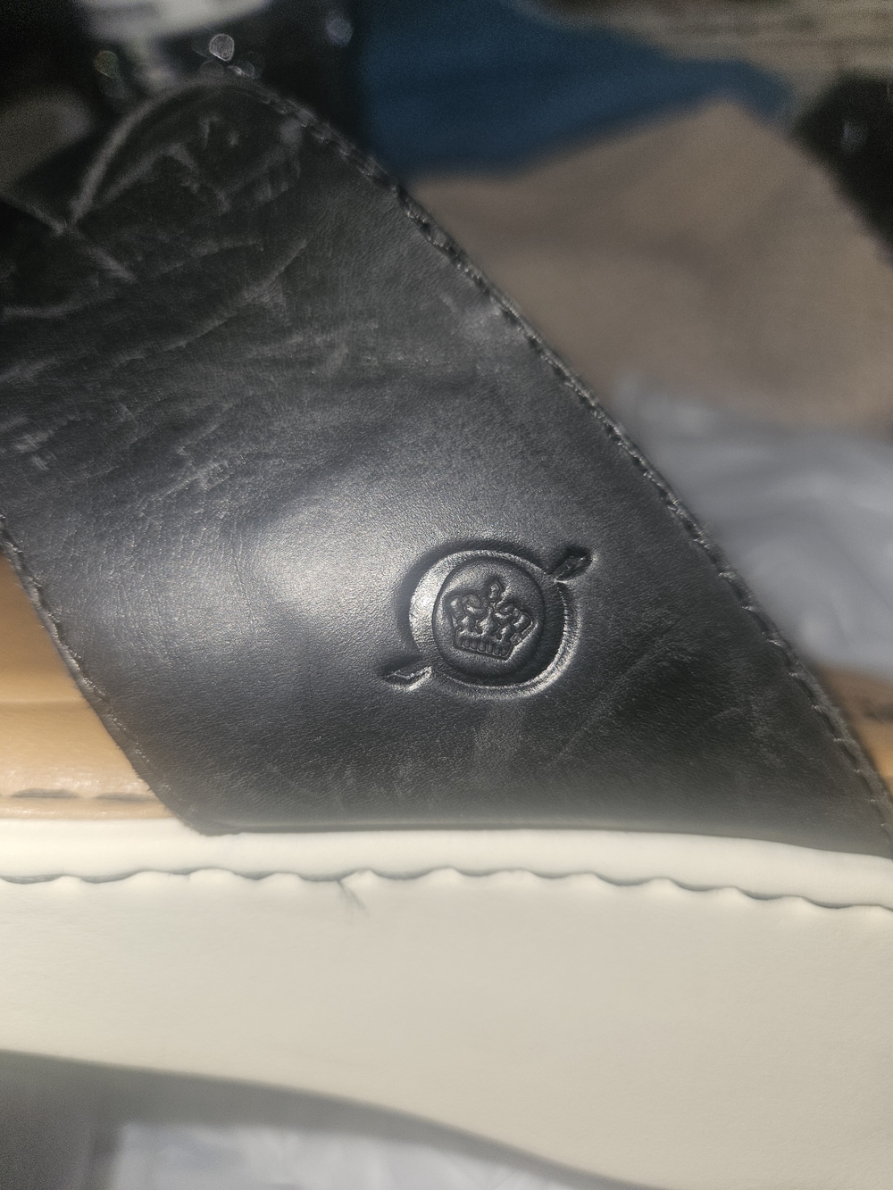 Born Black Leather Crossband Slide Sandal - Picture 3 of 8